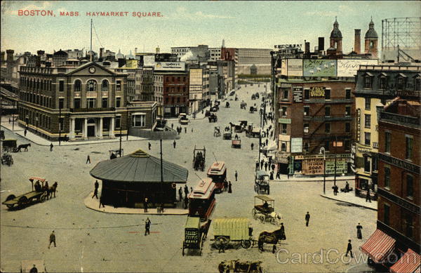 Bird's Eye View of Haymarket Square Boston Massachusetts
