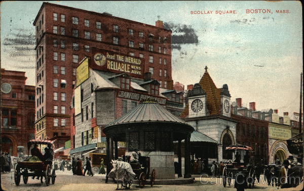 Busy Scollay Square Boston Massachusetts