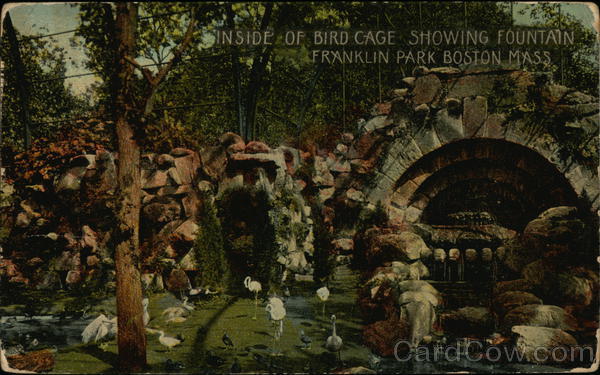 Inside of Bird Cage showing Fountain at Franklin Park Boston Massachusetts