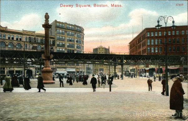 Pedestrians and Businesses at Dewey Square Boston Massachusetts