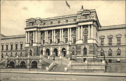 Main Entrance to the Library of Congress Postcard