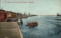 SP Depot and Ferry San Pedro, CA Postcard Postcard Postcard