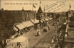 Bird's Eye View of Street Parade - 4th of July Postcard