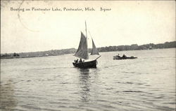 Boating on Pentwater Lake Michigan Postcard Postcard Postcard