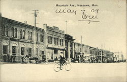 Cyclist on Mountain Avenue Neepawa, MB Canada Manitoba Postcard Postcard Postcard