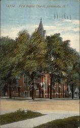 Street View of First Baptist Church Postcard
