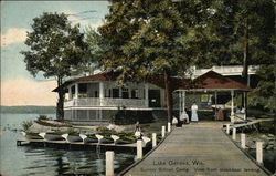 Sunday School Camp - View from Steamboat Landing Lake Geneva, WI Postcard Postcard Postcard