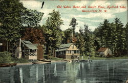 Old Cabin Home and Kaiser Place at Spofford Lake Postcard