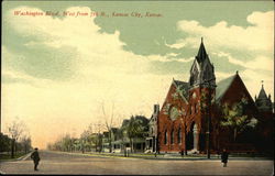 Washington Boulevard from 7th Street Kansas City, KS Postcard Postcard Postcard