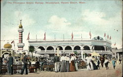 The Thompson Scenic Railway, Wonderland Revere Beach, MA Postcard Postcard Postcard