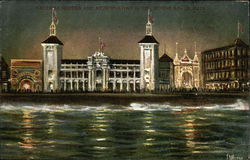 Nautical Garden and Metropolitan Hotel at Night Postcard
