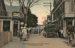 Commercial Street and Post Office Provincetown, MA Postcard Postcard Postcard