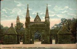 Entrance to Forest Hill Cemetery Postcard