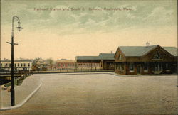 Railroad Station and South Street Subway Roslindale, MA Postcard Postcard Postcard