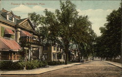 Residential View on Florence Street Roslindale, MA Postcard Postcard Postcard