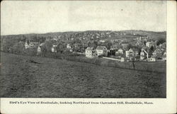 Bird's Eye View looking Northwest from Clarendon Hill Roslindale, MA Postcard Postcard Postcard