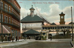 Street View of East Boston Ferry Massachusetts Postcard Postcard Postcard