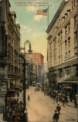 Washington Street, looking North, Adams House on the Left Postcard