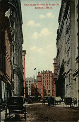 Old State House and State Street Boston, MA Postcard Postcard Postcard