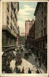 Busy Bloomfield Street Boston, MA Postcard Postcard Postcard