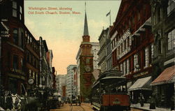 Washington Street Showing Old South Church Postcard