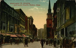 Washington Street Showing Old South Church Postcard