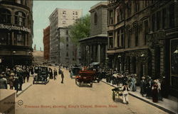 Tremont Street, showing King's Chapel Postcard