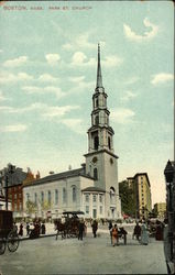 Street View of Park Street Church Postcard