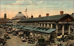 Quincy Market and Faneuil Hall, Boston, Mass. Postcard