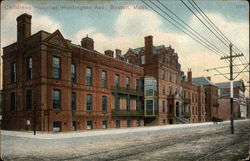 Street View of Children's Hospital on Huntington Avenue Postcard