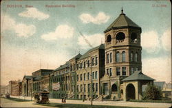 Street View of Mechanics Building Postcard