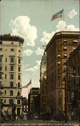 Corner of Boylston and Tremont Street, showing Hotel Touraine Postcard