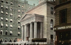 Court Street Station of East Boston Tunnel and Old Court House Postcard