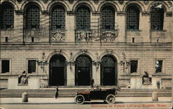 Entrance to Public Library Postcard