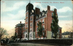 Street View of Carney Hospital Postcard