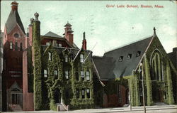 Street View of Girls' Latin School Postcard