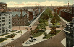 Bird's Eye View of Commonwealth Avenue Postcard