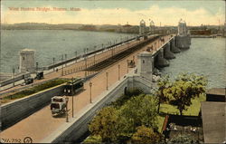 Bird's Eye View of West Boston Bridge Postcard