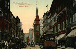 Washington Street, showing Old South Church Postcard