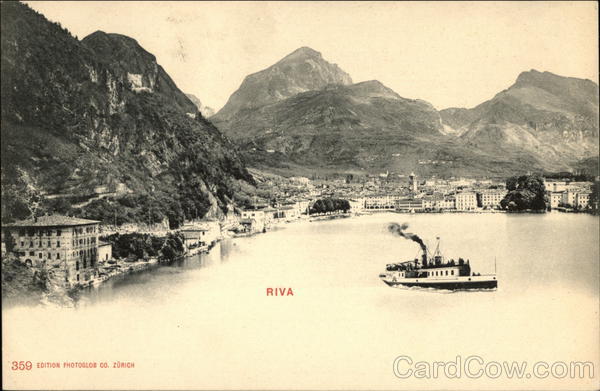 Steamboat Coming into Port Riva Switzerland