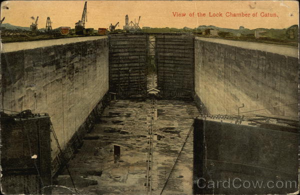 View of the Lock Chamber of Gatun Panama