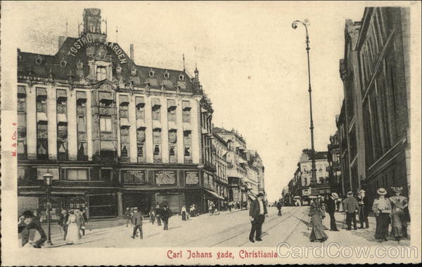 View of Carl Johans Gade Christiania Norway