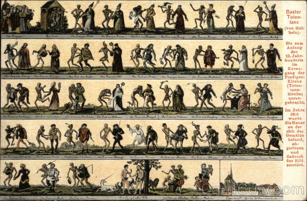 Basler Totentanz by von Holbein Boustrophedon Cards