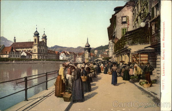Luzern: Markt am Reussqual Lucern Switzerland