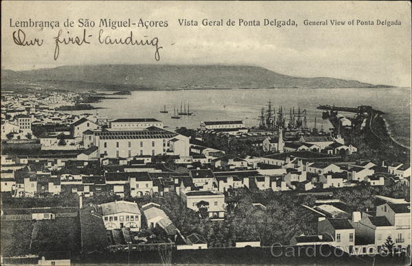 Lembranca de Sao Miguel - Acores Vista Geral de Ponta delgada, General view of Ponta Delgada Portugal