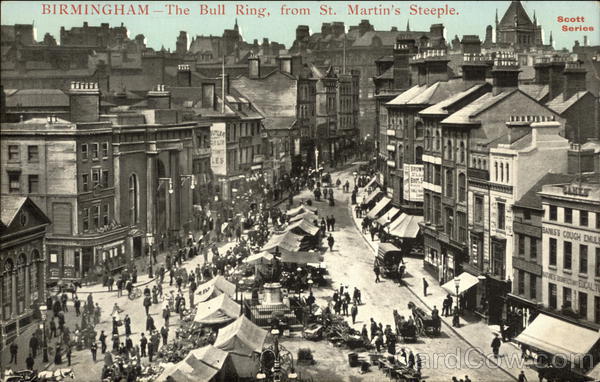 The Bull Ring, From St. Martin's Steeple Birmingham United Kingdom