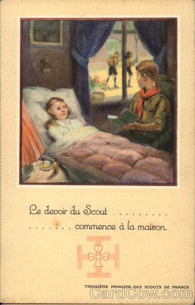 Boy Scout Reading to a Girl Boy Scouts