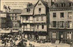 La Place du Martray - Old Houses Postcard