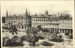 Corner of Central Park, Showing National Theatre Havana, Cuba Postcard Postcard