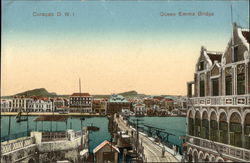 Queen Emma Bridge Willemstad, Curacao Caribbean Islands Postcard Postcard